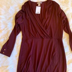 H&M Burgundy Wrap Dress Size Medium